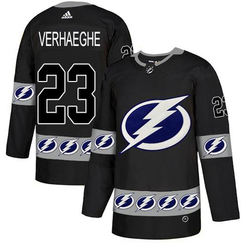 Adidas Tampa Bay Lightning Men #23 Carter Verhaeghe Black Authentic Team Logo Fashion Stitched NHL Jersey->tampa bay lightning->NHL Jersey